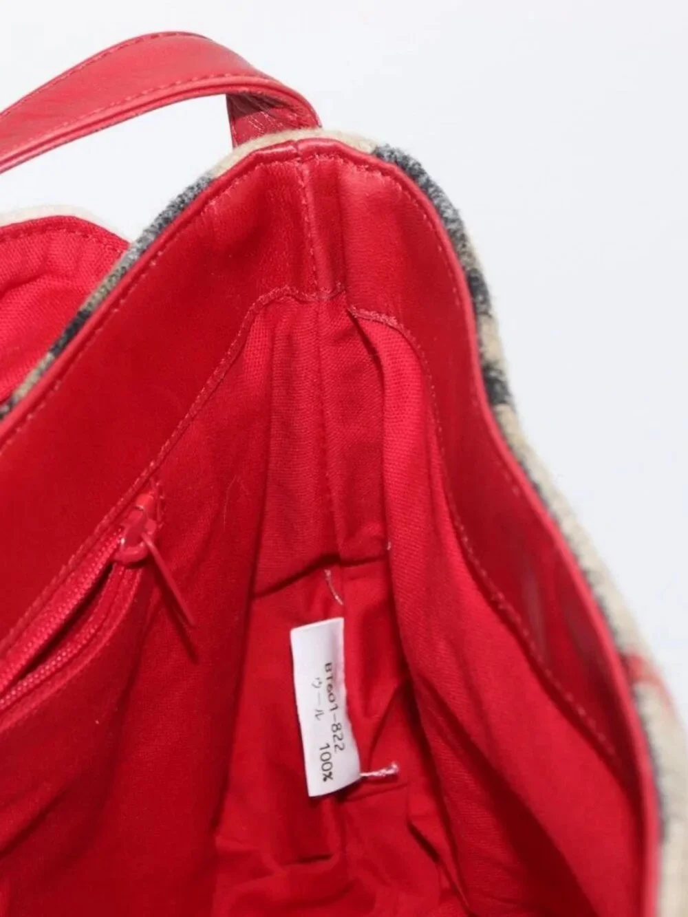 Burberrys Nova Check Shoulder Bag Wool Beige Silver Auth 161279V - Picture 12 of 16